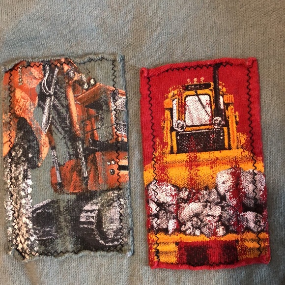 Vintage Made in the USA Distressed Green Pullover Sweatshirt with Big Trucks - Picture 15 of 16